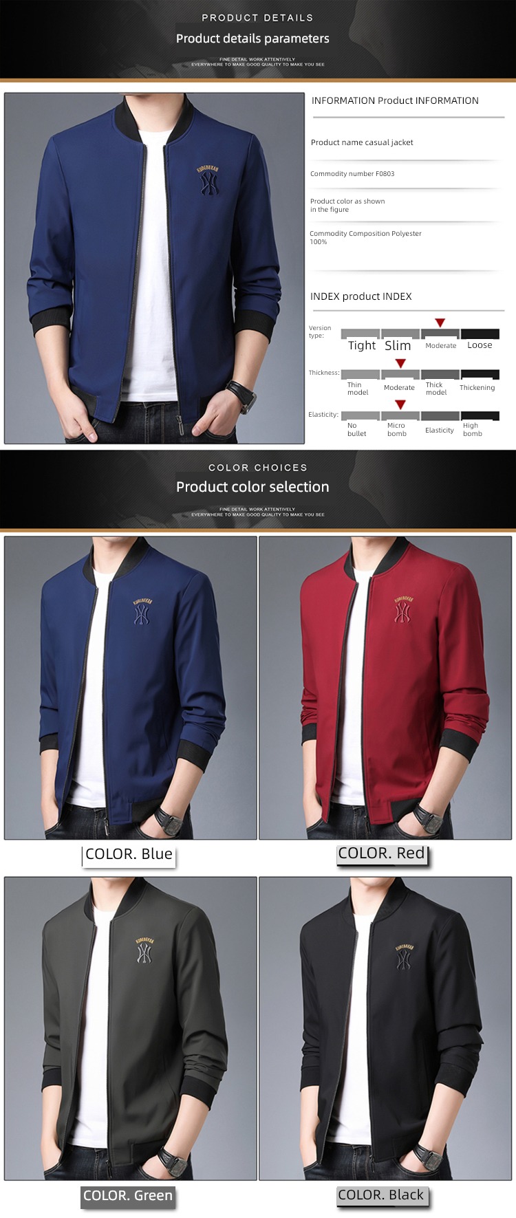 tide Spring and Autumn Thin money handsome mlb  man Jacket