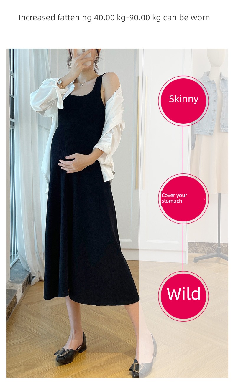 Show thin High waist A word have more cash than can be accounted for Over the knee Vest skirt pregnant woman