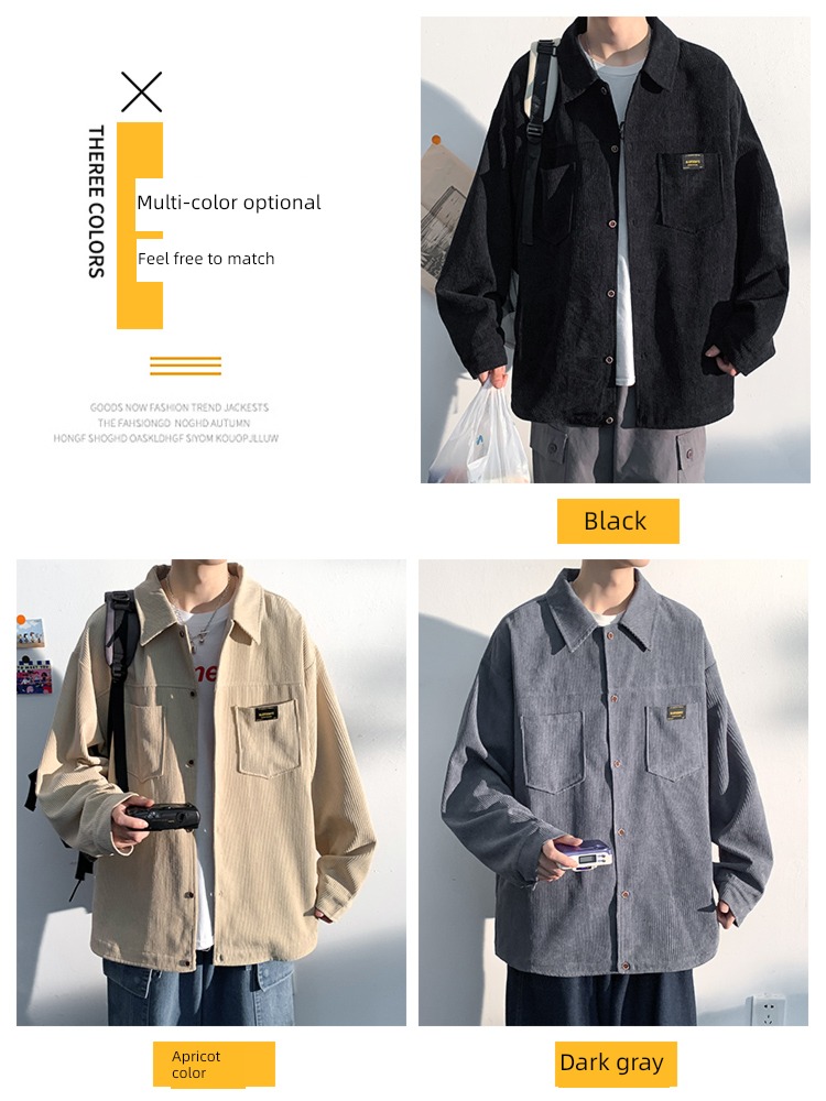 dandy easy Big size leisure time Long sleeve shirt