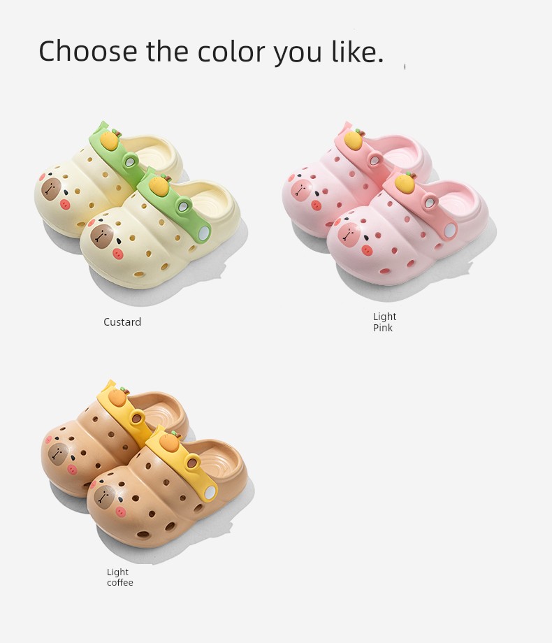 Pig Daddy Baby Slippers for Girls, Summer Non-Slip Bathroom Shoes for Infants and Toddlers, Children's Clogs for Boys, Beach Shoes — 12