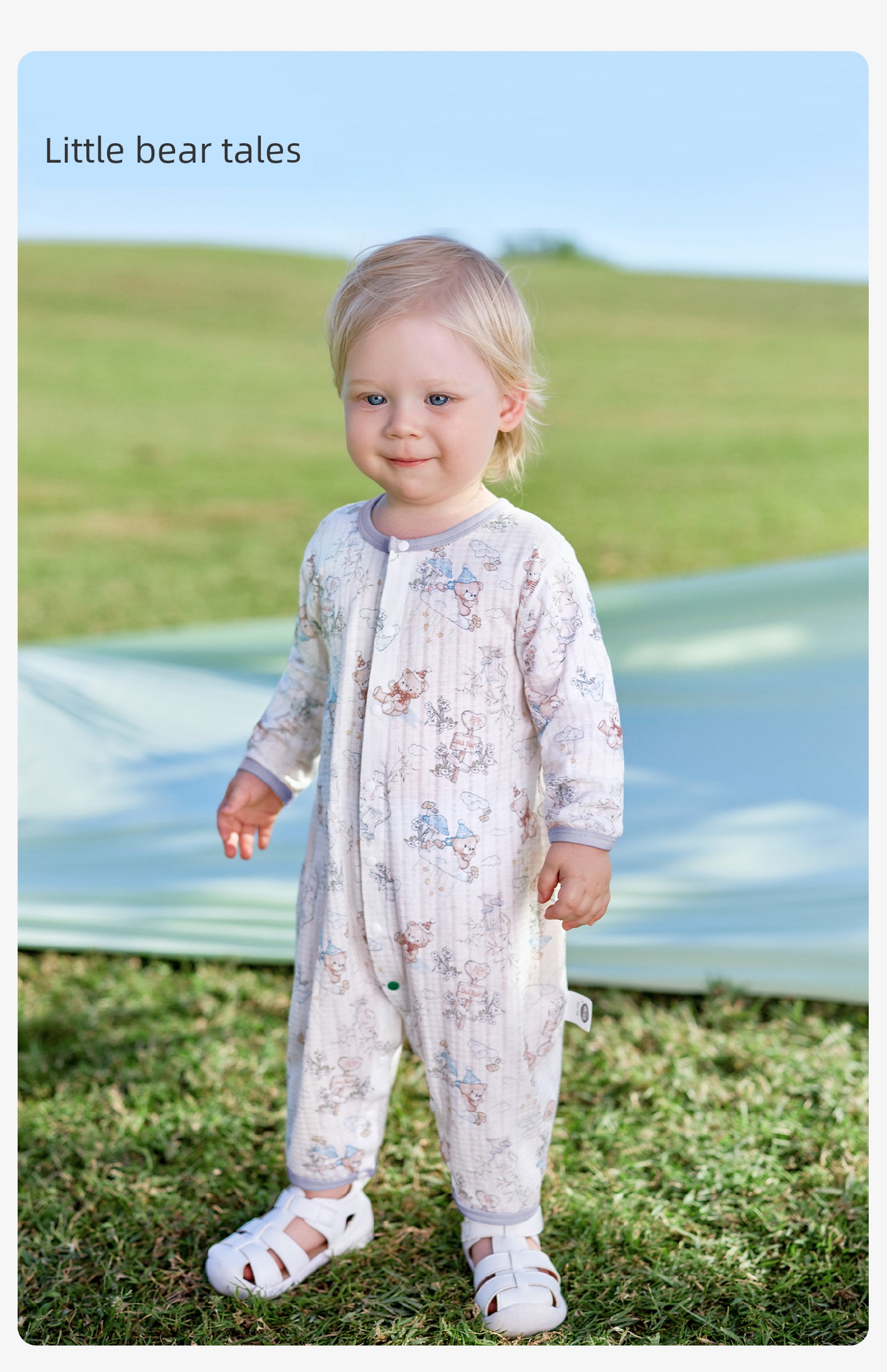 Ouyun [Jelly Cool] Baby Clothes Summer Thin Cotton Romper Long Sleeve Pajamas Air Conditioning Suit — 44