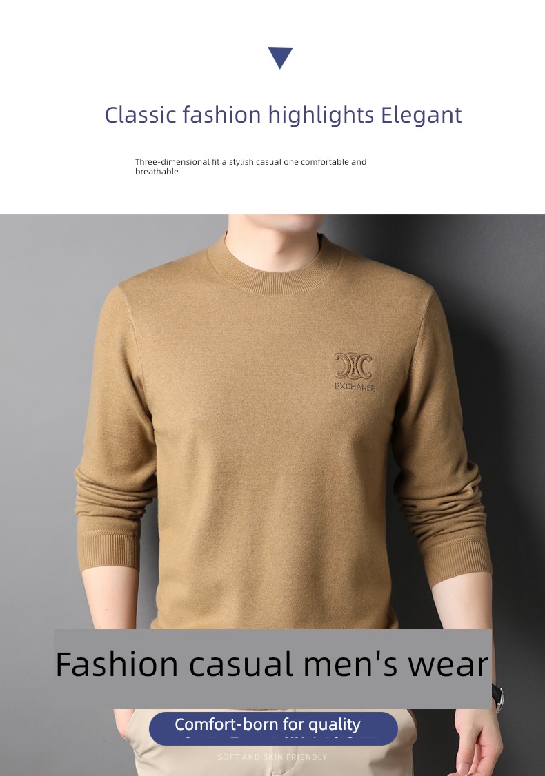 hyz  Half high collar Cashmere Condom man sweater
