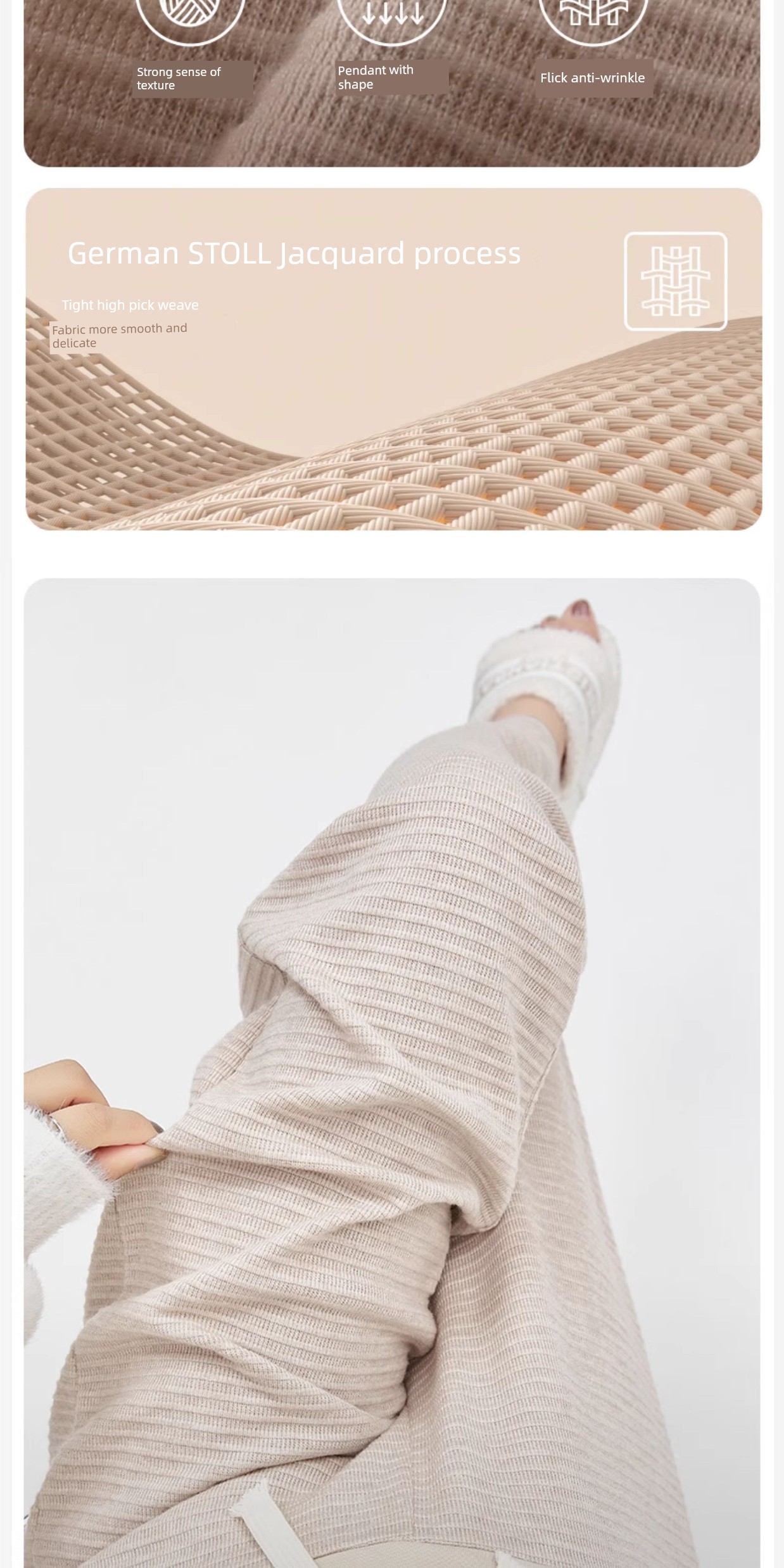 Maternity Pants for Spring and Autumn, Knitted Casual Wide-Leg Pants for Spring and Summer, Low-Waist Drawstring Long Pants, Early Autumn Straight-Leg — 5