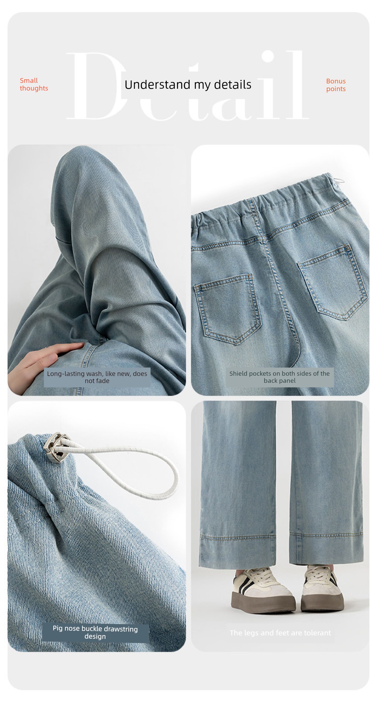 Maternity Pants for Summer, Thin and Loose-Fitting, Slimming Tencel Jeans, Summer Wide-Leg Pants Without Belly Support for Petite Sizes — 11
