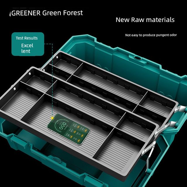 Green Lin Hardware Tool Storage Box Electric Wrench Tool Storage Box Extra Large Capacity Three-layer Folding Large Handle
