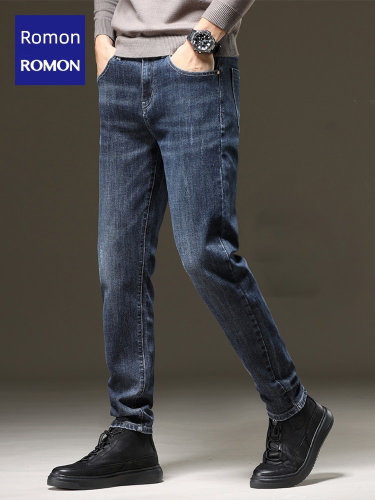 Romon Straight cylinder Self-cultivation autumn Korean version trend Jeans
