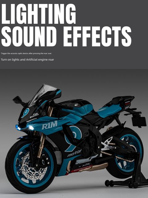 Yamaha alloy motorcycle model simulation motorcycle model figure toy sports car metal boy birthday gift