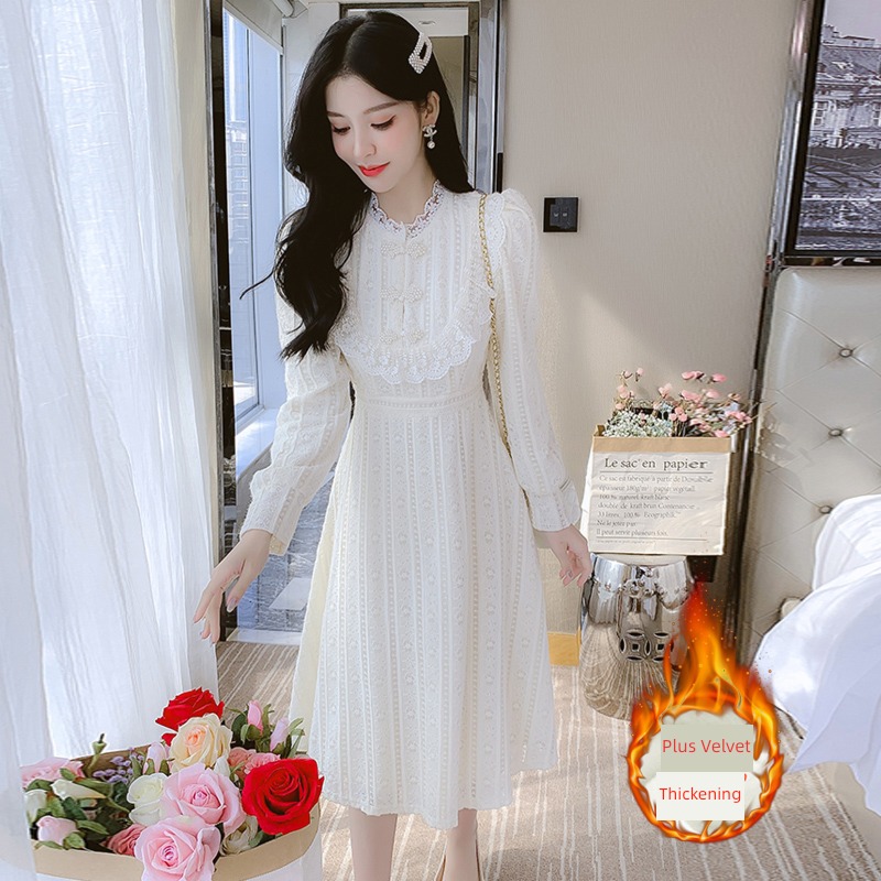 A lady of temperament Dress children Autumn and winter clothes Lace
