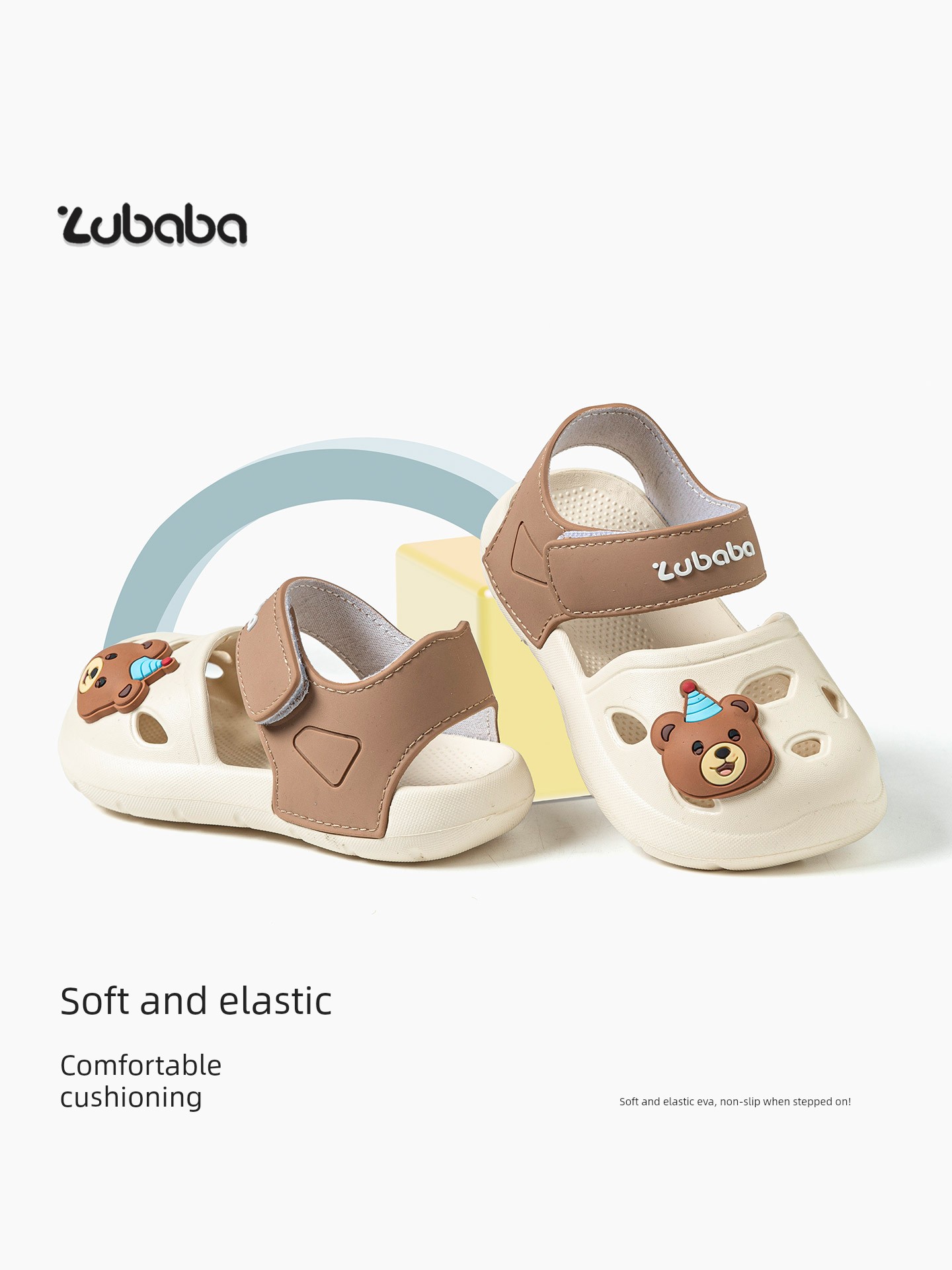 Pig Daddy Children's Sandals for Summer, Boys Aged 1-3, Toddler Bear-Shaped Closed-Toe Girls' Outdoor Non-Slip Baby Sandals