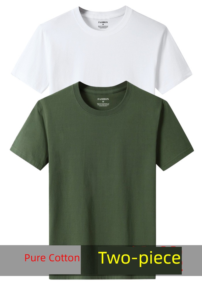 Big size youth Black and white Undershirt Short sleeve T-shirt
