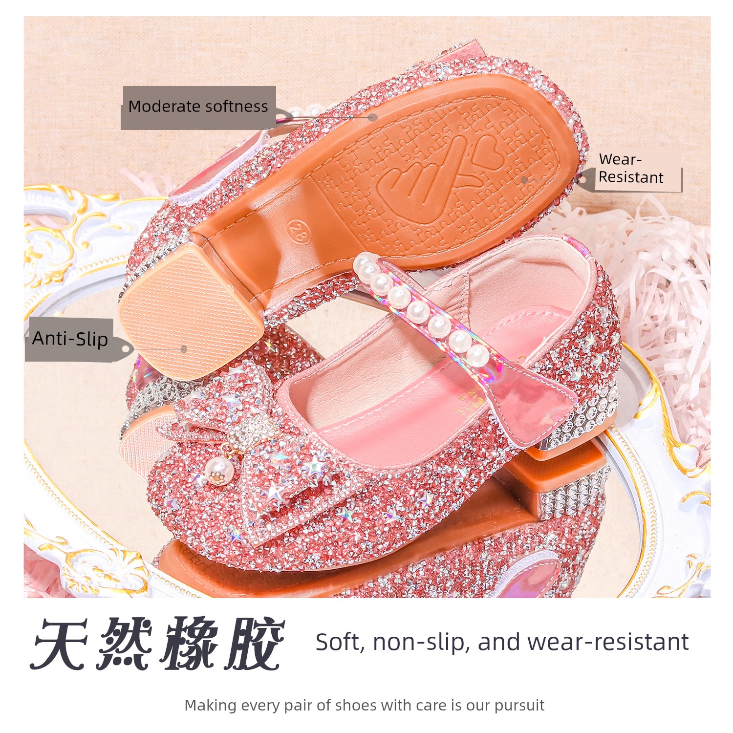 High Heel Elsa New Arrival Dance Children's Leather Shoes — 4