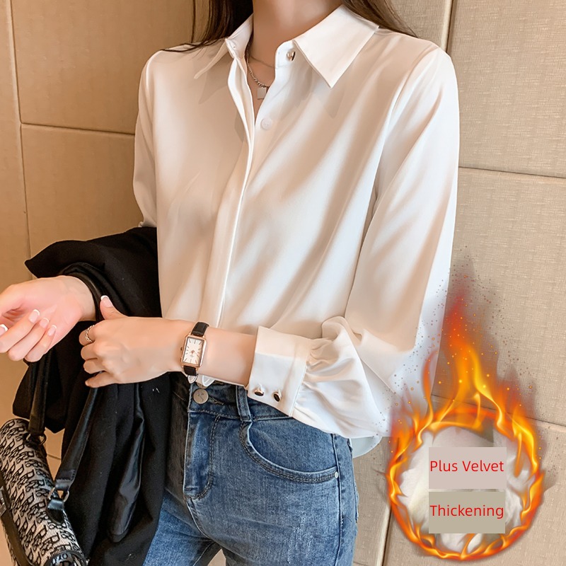 occupation Autumn and winter Long sleeve interview formal wear white shirt