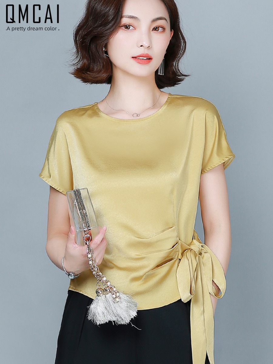 Short sleeve T-shirt easy match Wide leg pants jacket Chiffon shirt