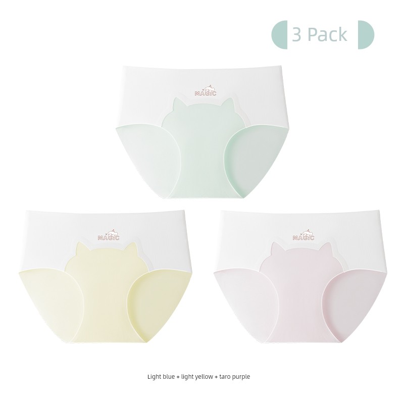 Catman Children's Underwear for Girls, Seamless Ice Silk Summer Thin Triangle Shorts for Teenage Girls in Their Developmental Period — 5
