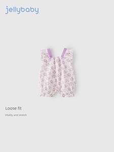 [100% Cotton] Baby Crawling Clothes, Newborn Pure Cotton Flutter-Sleeve Floral Romper, 2026 New Style Infant Jumpsuit