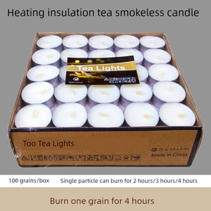 Smoke-Free Candle Household 4-Hour Heat Preservation Heating Tea Candle 2-Hour 3-Hour Hotel KTV Aromatherapy Small Candl
