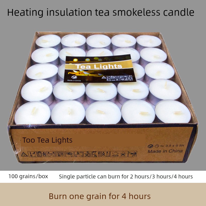 Smoke-Free Candle Household 4-Hour Heat Preservation Heating Tea Candle 2-Hour 3-Hour Hotel KTV Aromatherapy Small Candle