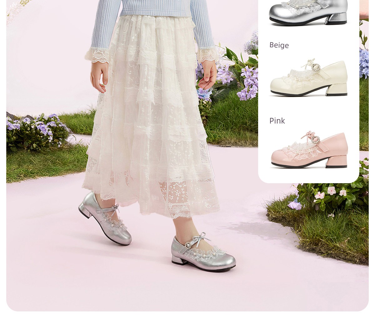 Little Girl's Stylish Leather Shoes 2026 New Summer Children's Beautiful Princess Shoes Girls' Soft-Soled High-Heeled Stage Shoes — 5