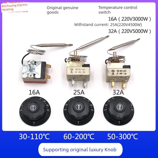 Deluxe 50-300 degree mechanical switch water switch electric oven knob thermostat fryer electric fryer temperature control