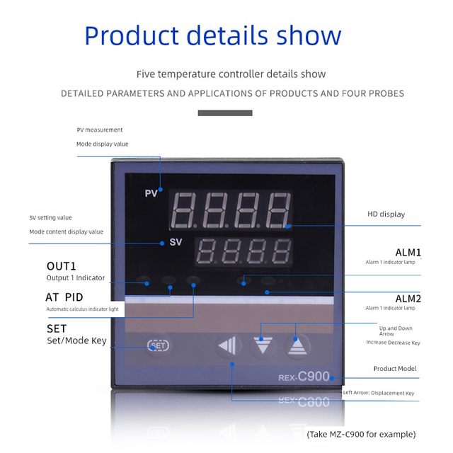 Rex-1 c100-c700c400c900 temperature controller temperature controller digital display intelligent pid temperature control K-type oven
