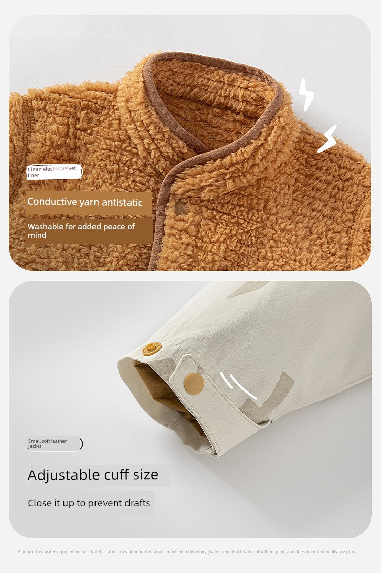 [Courage Soft Leather] Mini Bala Boys and Girls Children's Jacket Water-Repellent Plush Inner Lining Three-In-One 2026 Autumn — 9