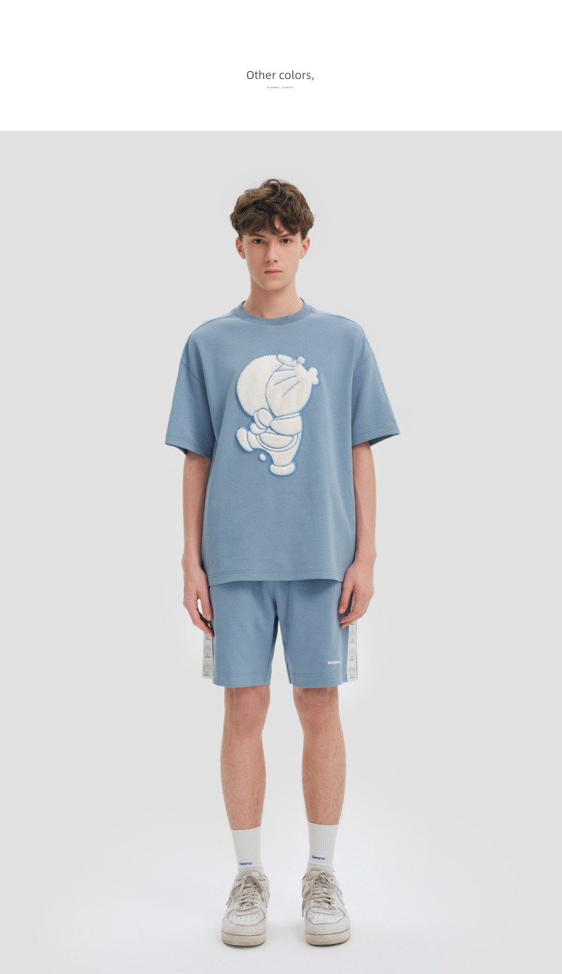 Doraemon bosie Paste cloth Embroidery Short sleeve T-shirt