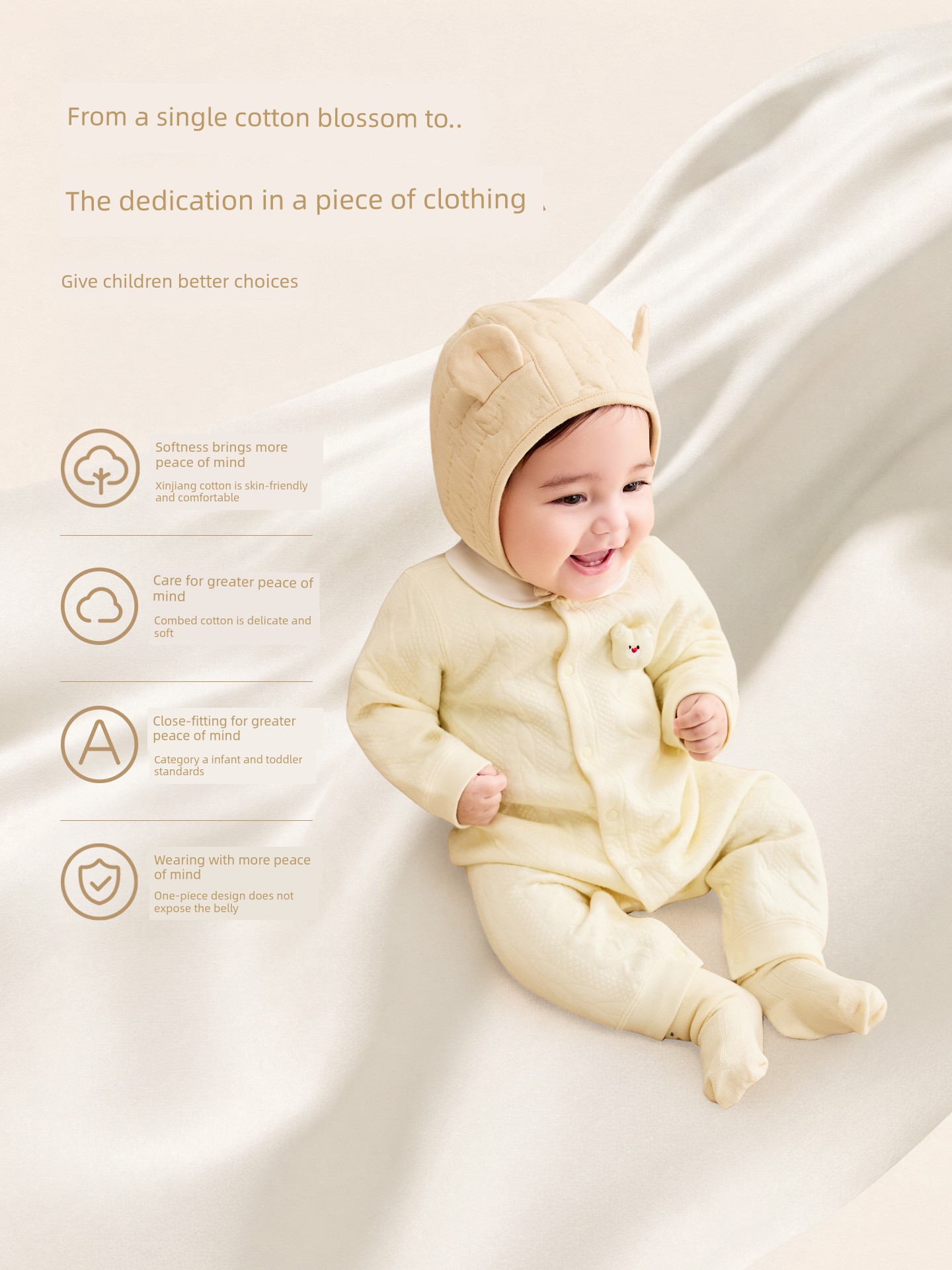 Balabala Children's Clothing Newborn Baby Clothes Full-Month Baby Jumpsuit Infant Romper Bodysuit Autumn and Winter Outfit