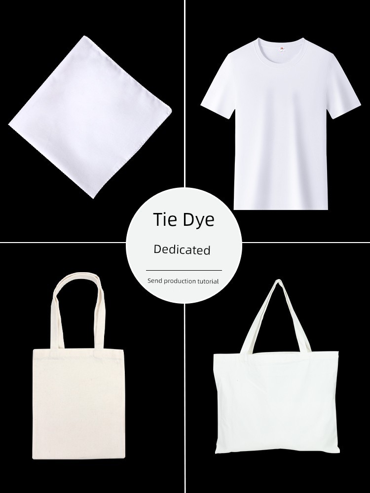 Indigo Dye Tie-Dye Canvas Bag T-Shirt Scarf Blank Fabric Tools Complete Set Handmade Kids DIY Material Kit