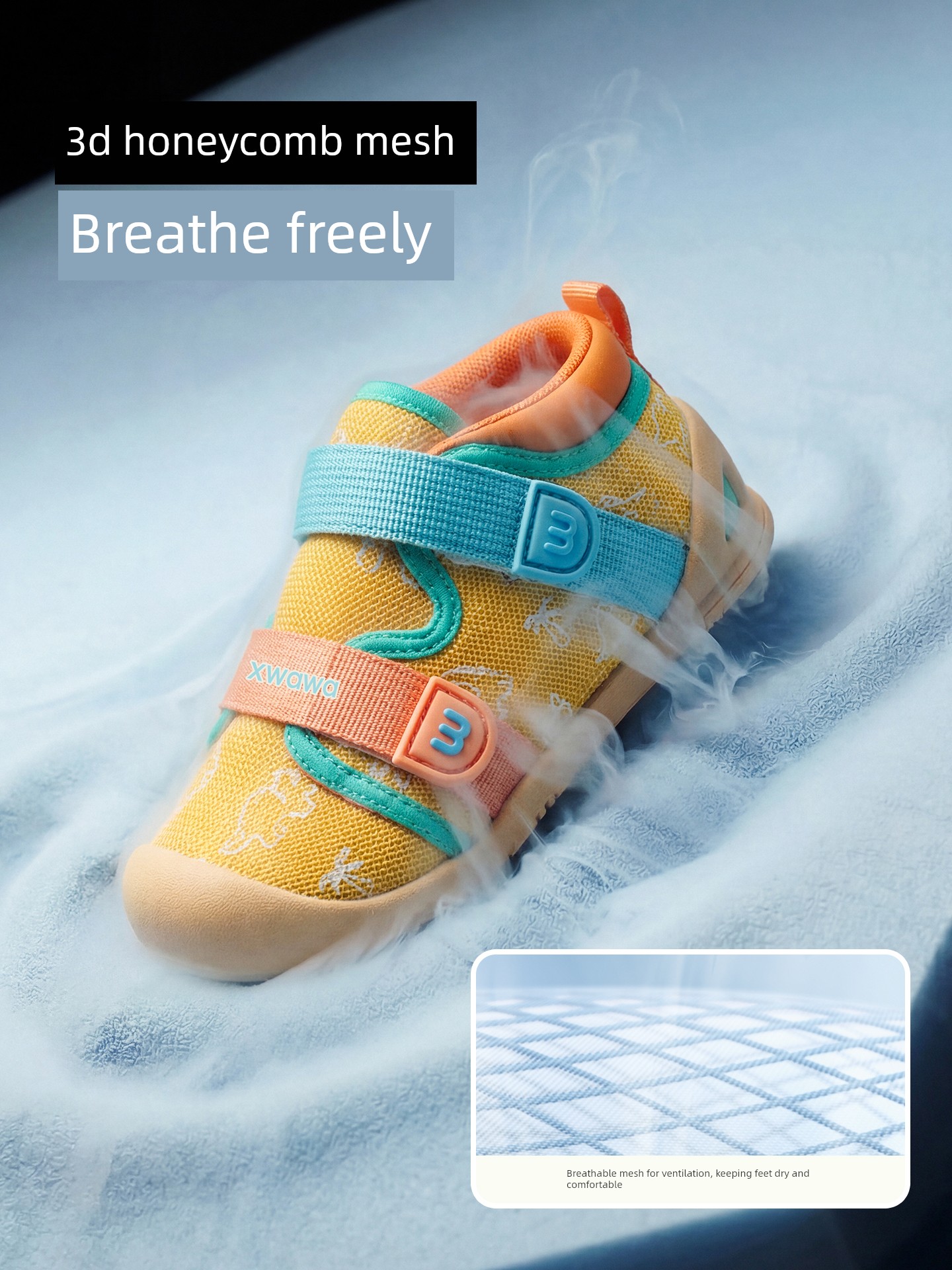 Snow Doll Children's Shoes, Little Dinosaur Autumn Mesh Breathable Baby Shoes, Children's Outdoor Walking Shoes, Functional Shoes for Boys and Girls — 3