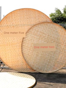 Harvest Festival Bamboo Woven Bamboo Dustpan Non-Hole round Bamboo Sieve Painting Bamboo Plaque Literary Travel Dustpan 