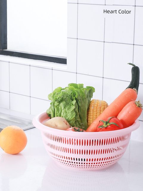 Sink wash vegetables and blue chips, vegetables and fruits, dishes and chopsticks, wash lai basin drain basket, plastic large creative kitchen