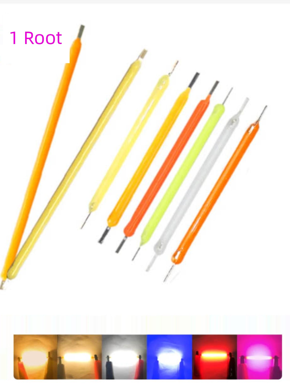 1Pcs Dc 3V 12V 38mm Cob Led Hard Filament 2200K White Blue Red Pink Edison Light Bulb Parts
