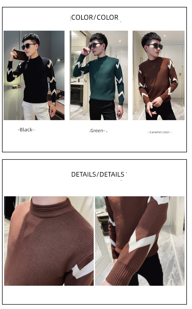 Chaopai Self-cultivation Condom Half high collar thickening man sweater