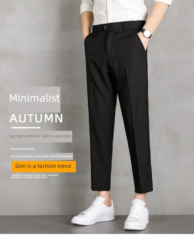 Spring and Autumn Nine points Men's style business affairs Plush suit trousers