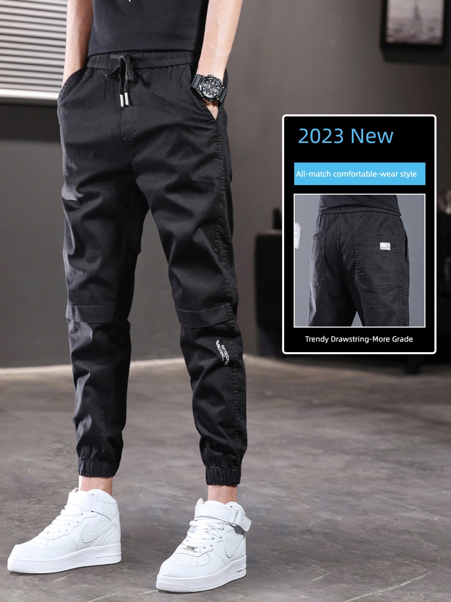 Autumn and winter Nine points Toe binding tooling Plush Casual pants