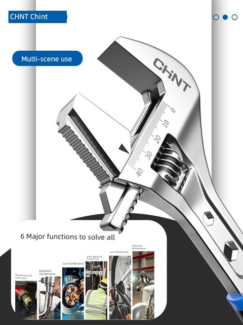 Zhengtai movable wrench tools collection multi-function large opening movable wrench industrial grade pipe pliers tool bathroom wrench