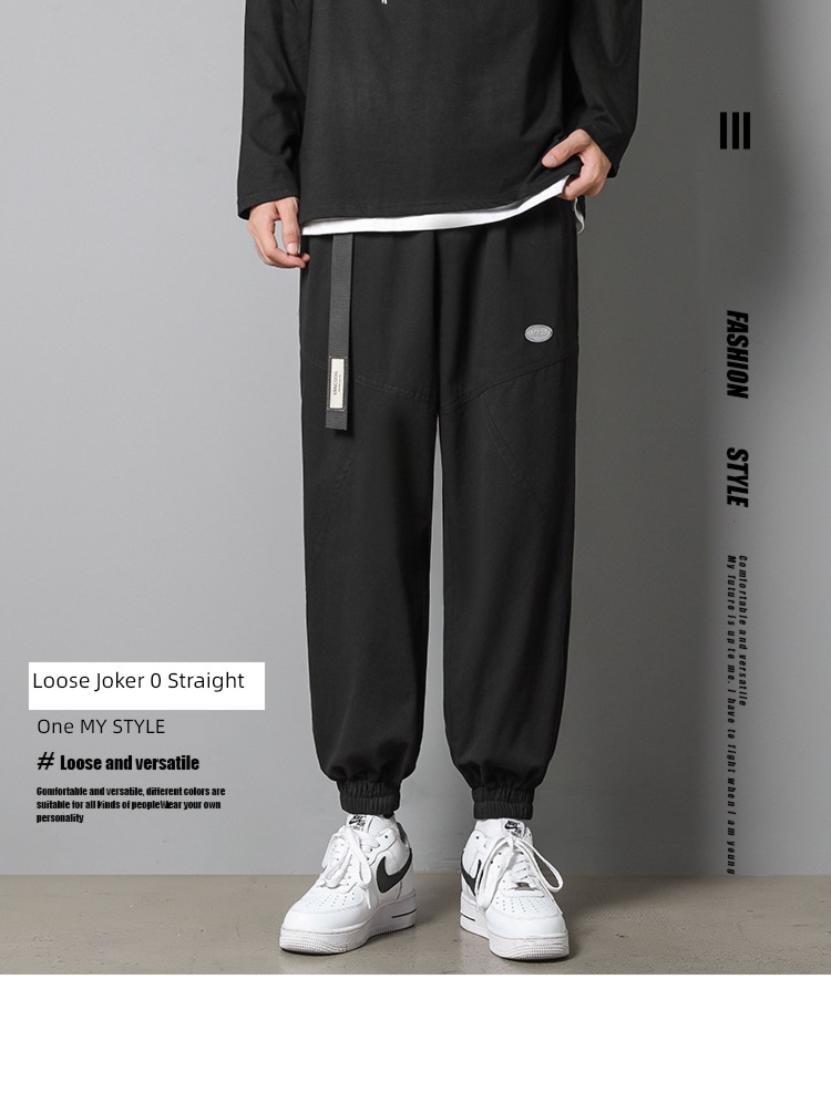 khaki Spring and Autumn leisure time Bundle leg pure cotton trousers