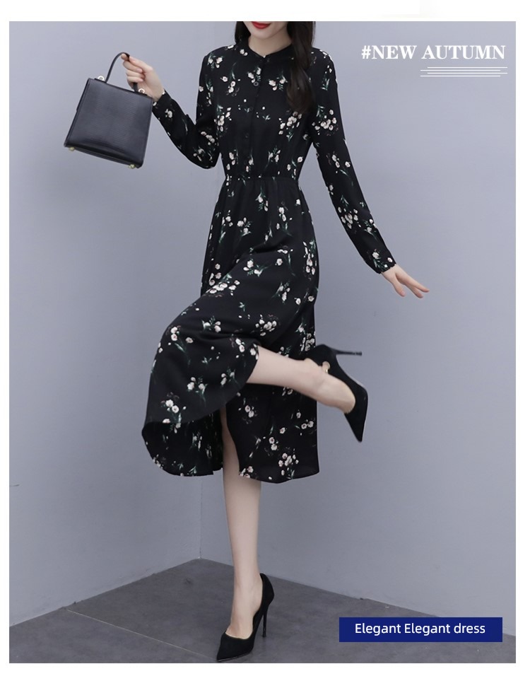 Broken flower spring and autumn winter mom temperament Lay a foundation longuette