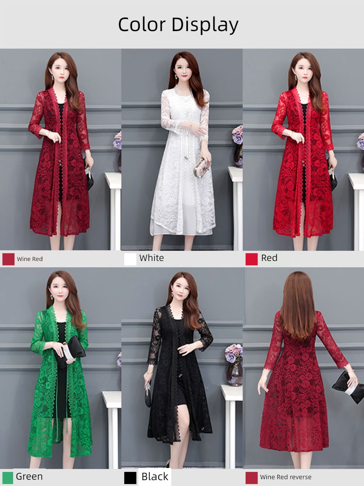 Medium and long term Lace Foreign style Outside Cardigan Sunscreen