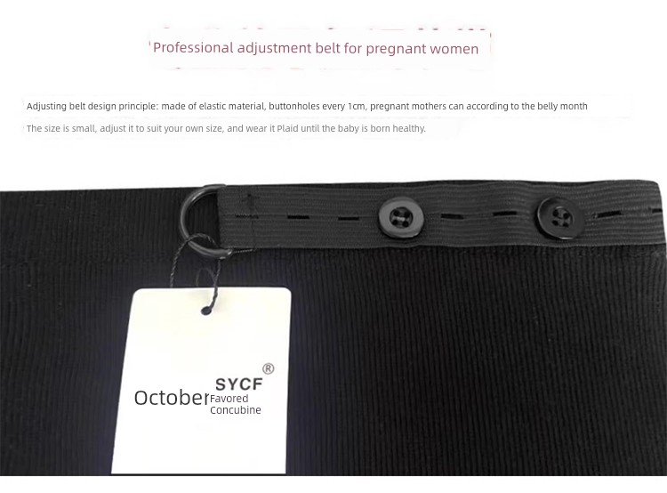 Spring and Autumn Elastic Slimming and Velvet Padded Black Pregnant Women's Pants — 10