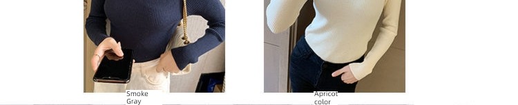 Half high collar Big size Self-cultivation sweater Korean version Versatile Condom