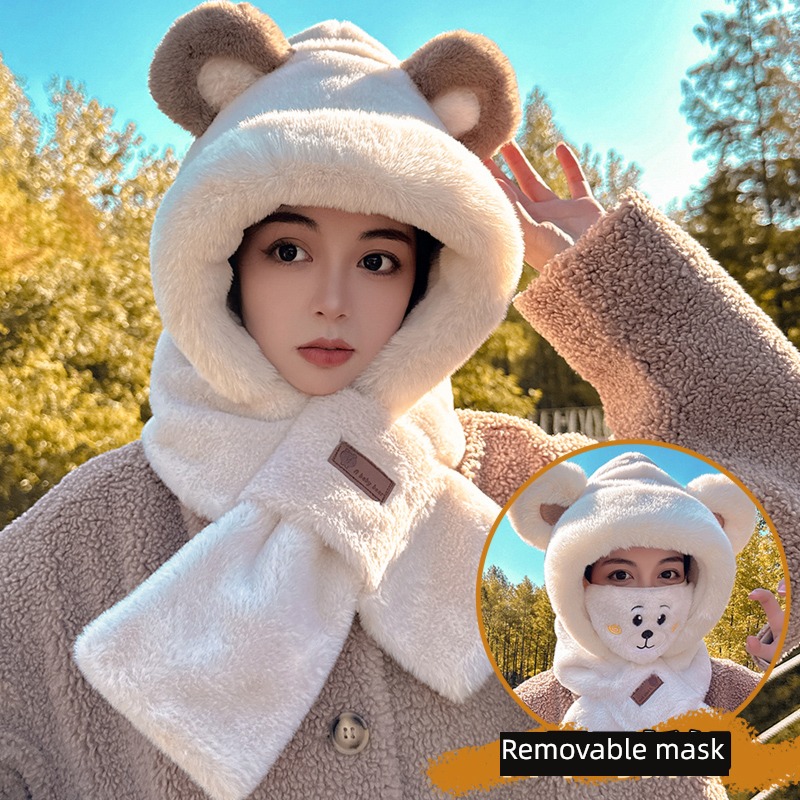 lovely one female winter Windbreak Cold proof Hat scarf