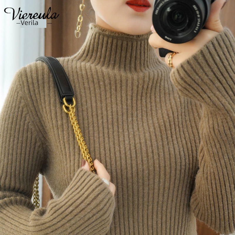 Women's wear Self-cultivation knitting black Undershirt High collar sweater