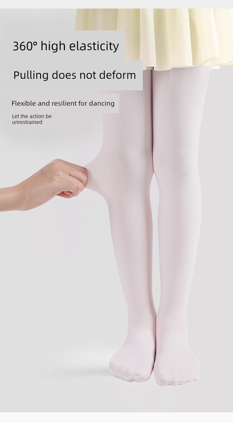 361 ° Children's Dance Tights for Practice, Spring and Autumn Style, White Pantyhose for Girls' Dance Exams — 21