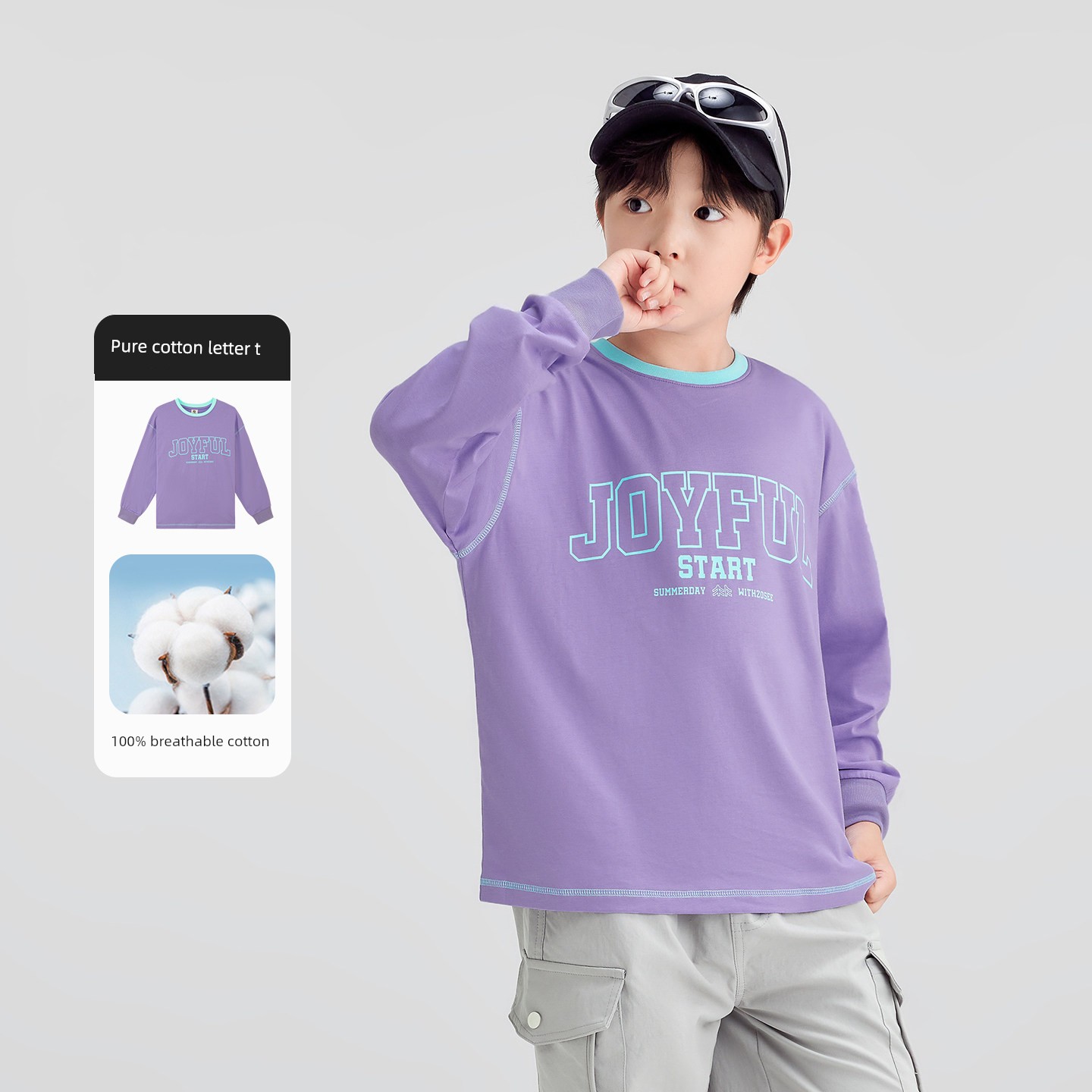 Zuoxi Children's Clothing Boys' Short-Sleeve T-Shirt Children's Long-Sleeve Base Shirt Autumn Wear 2026 New Model Boys' Big Kids' Top — 5