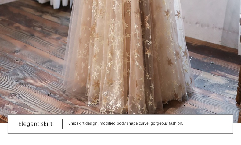 Celebrity host show birthday banquet Evening dress