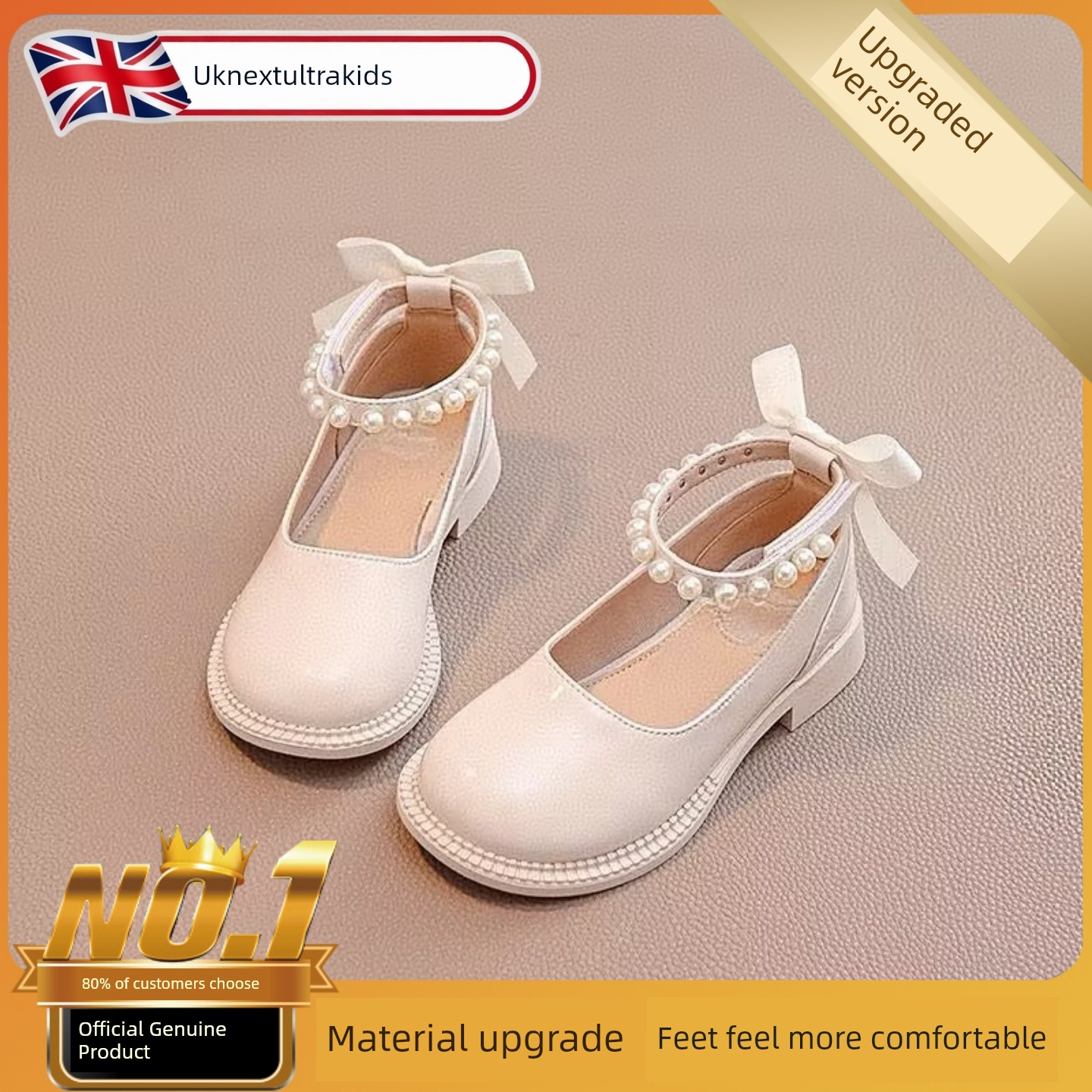 British Nu Children's High-Heeled Shoes for Girls, Princess Style, Suitable for Dresses, High-End Soft-Soled Beautiful Chunky Heel Performance Shoes for — 2