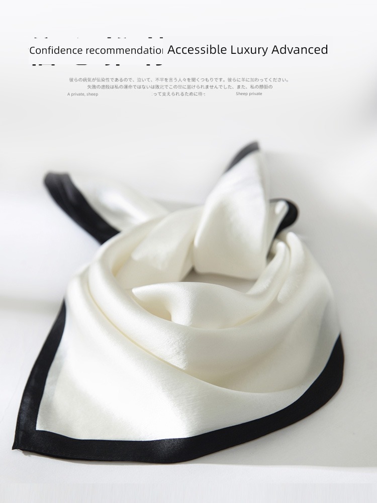 white scarf fashion ma'am spring and autumn Advanced sense real silk