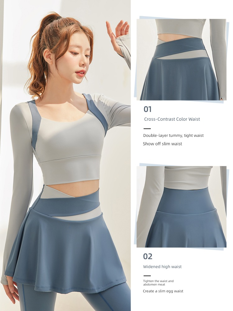 female Spring and summer quick-drying Tight fitting Long sleeve suit Yoga clothes