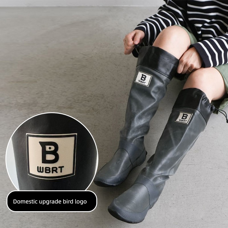 Japanese Style Knee High Rubber Men and Women Same Style Children's Rain Boots — 4